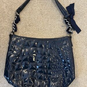 Simply Vera Wang Navy Blue bag. Quilted patten leather like exterior